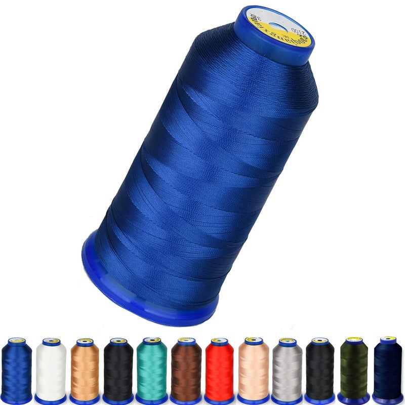 pestor Heavy Duty Thread 1800Yards Size T70#69 210D/3 All Purpose High Strength Polyester Sewing Thread for Weaves, Upholstery, Jeans and Weaving Hair, Drapery, Beading, Purses, Leather (Royal Blue) - Image 1